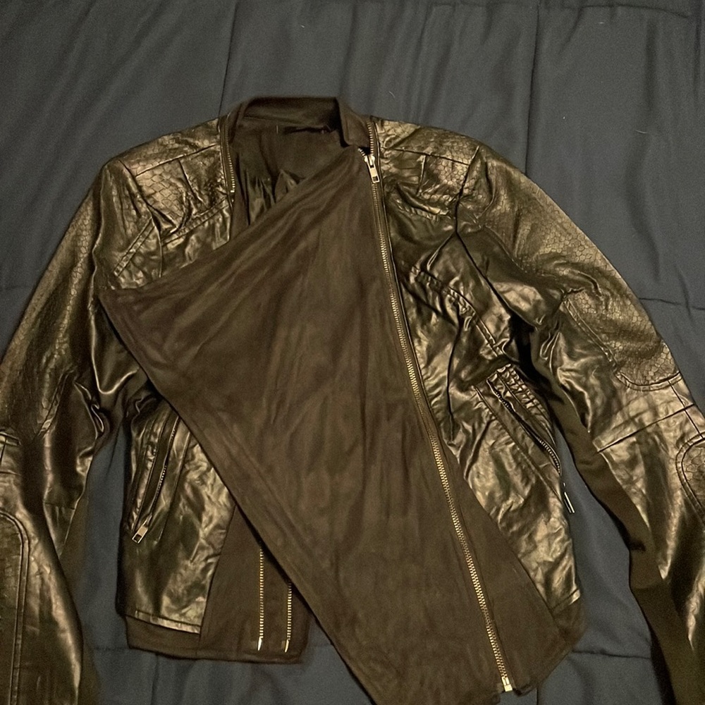 Black leather jacket
